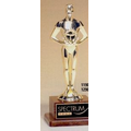 7 1/4" Cast Metal Classic Achiever Figure on Walnut Base Trophy
